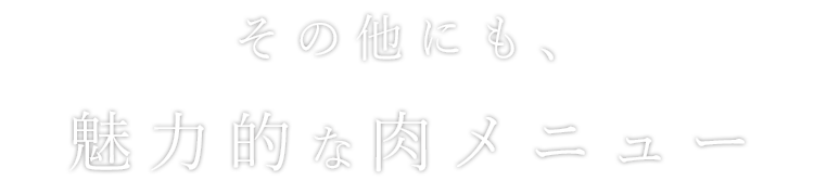 その他にも、魅力的な肉メニュー